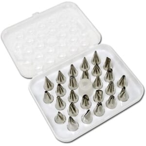 29 pc Cake Decorating Tip Set in plastic hinged box  UTGÅR