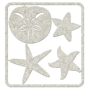 Die-C Grey Chipboard Embellishment  - Shells & Starfish 2.
