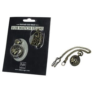 Small Fob Watch  with chain - witho mechanism, Old Brass