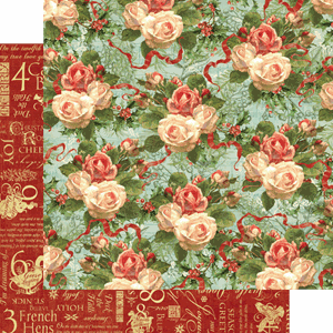 Christmas Rose, dobbeltsidig mønsterark 12x12
