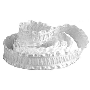 Satin ruffle, hvit