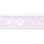 rosa sheer med hvitt babymønster