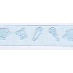 blå sheer med blått babymønster-