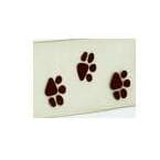 beige sheer med brune poter-