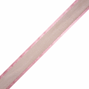 Sheer satin edge 5/8" pink
