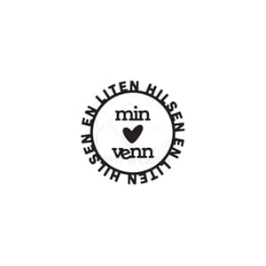 "DIE356 En liten hilsen, 68x68mm, liten, rund tekstdies med
