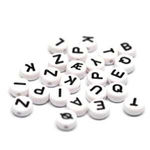 GO1044 Perle Bokstav Rund Hvit 4x7mm 083