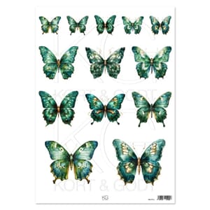 MA1013 Motivark Sommerfugl Grønn 4056