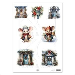 MA1021 Motivark Juledør blå 5336