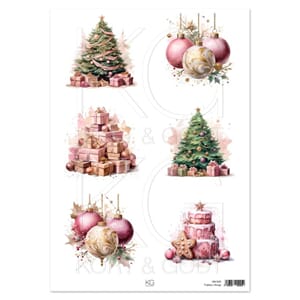 MA1025 Motivark Julekuler rosa 4254