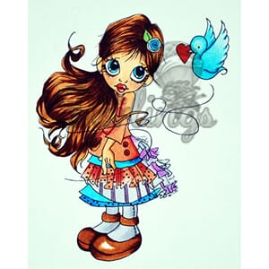 Rubber Stamp - Canary Love - UTGÅR