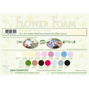 10 Flower foam sheets A4 0.8mm. Antique white
