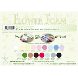 10 Flower foam sheets A4 0.8mm. Ivory