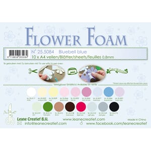10 Flower foam sheets A4 0.8mm. Bluebell blue