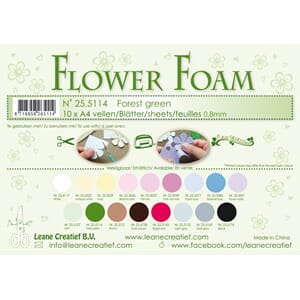 10 Flower foam sheets A4 0.8mm. Forest green