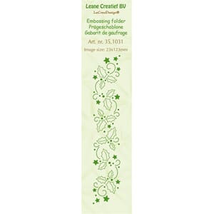 Border embossing folder Holly leaves 23x123mm