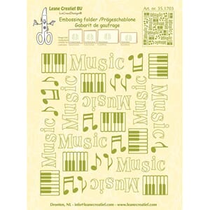 Embossing folder background Music  14.4x16cm