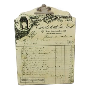 ""Clipboard - Vintage Pharmacy Script - 6x8""""""""""