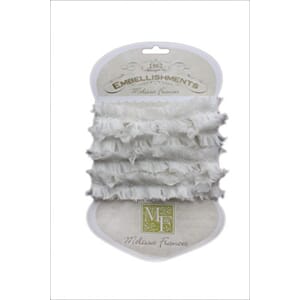 Pleated Organza Ribbon - White