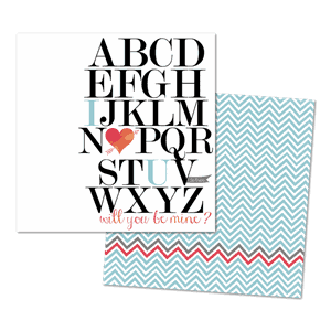 Alpha Love Foiled Paper, 12x12,