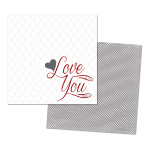 Love You Foiled Paper, 12x12,