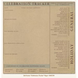 Life stories, Celebration Tracker Paper
