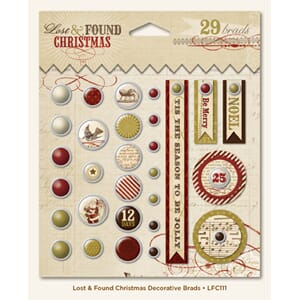 Decorative Brads, Lost and Found Chrismas