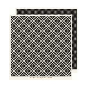 Lush, Black Floral Tiles paper