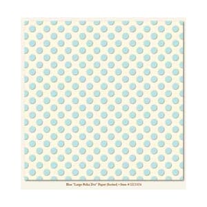 Lush, Blue Large Polka Dot Paper (flocked)