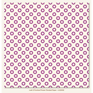 Lush Fuchsia Flower Flocked Paper