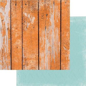 On The Bright Side Orange Wood 12x12 Paper