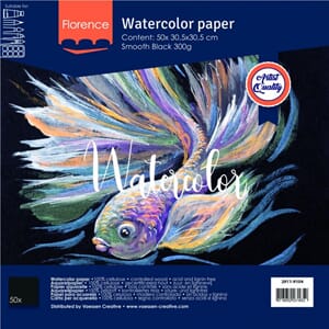 Watercolor paper smooth Black 300g 30.5x30.5cm 50sheets