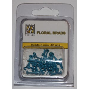 Floral glitter brads blue  - UTGÅR