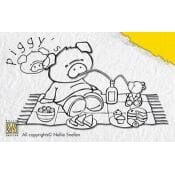 Piggy clearstamp Picnic  - UTGÅR