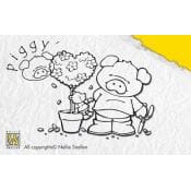 Piggy clearstamp Heart  - UTGÅR