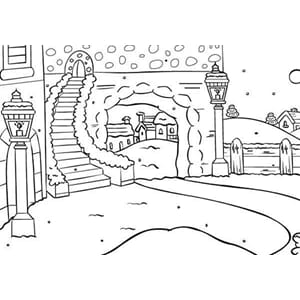 Picture Folder Xmas 4 snow stairs & bow  - UTGÅR