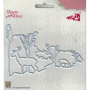 Shape Dies Christmas window scene-2