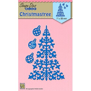Christmas tree & baubles 71x99mm