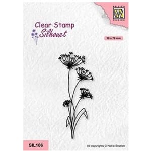 "Nellie Snellen Silhouette Clear Stamps Flowers 19 (SIL106)