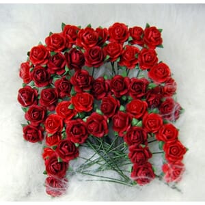Papirdesign roser 1,0 cm rød