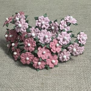 Papirdesign - Miniblomster, rosa