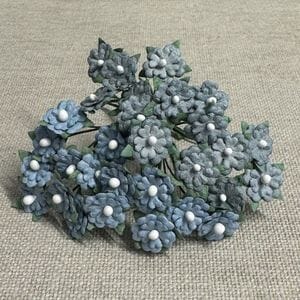 Papirdesign - Miniblomster, vintage blå