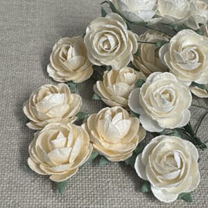 Papirdesign - Pion, hvit og beige