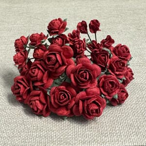 Papirdesign - Roser og knopper, rød