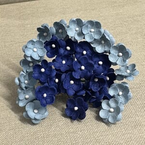 Papirdesign - Søte blomster, blå