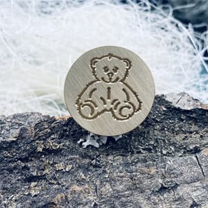 Lakkstempel, bamse, Papirdesign