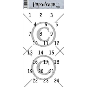 Papirdesign - Runde klistremerker 1-24, hvit - klistremerker