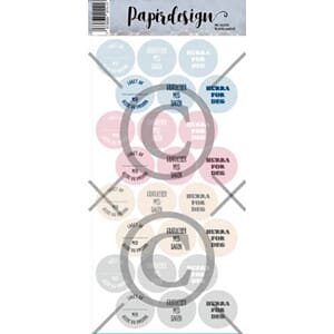 Klistremerker, Runde pastell, Papirdesign