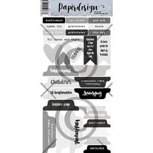 Klistremerker, Konfirmant tag, grå, Papirdesign