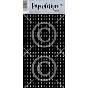Papirdesign - Lite alfabet 6, sort - klistremerker